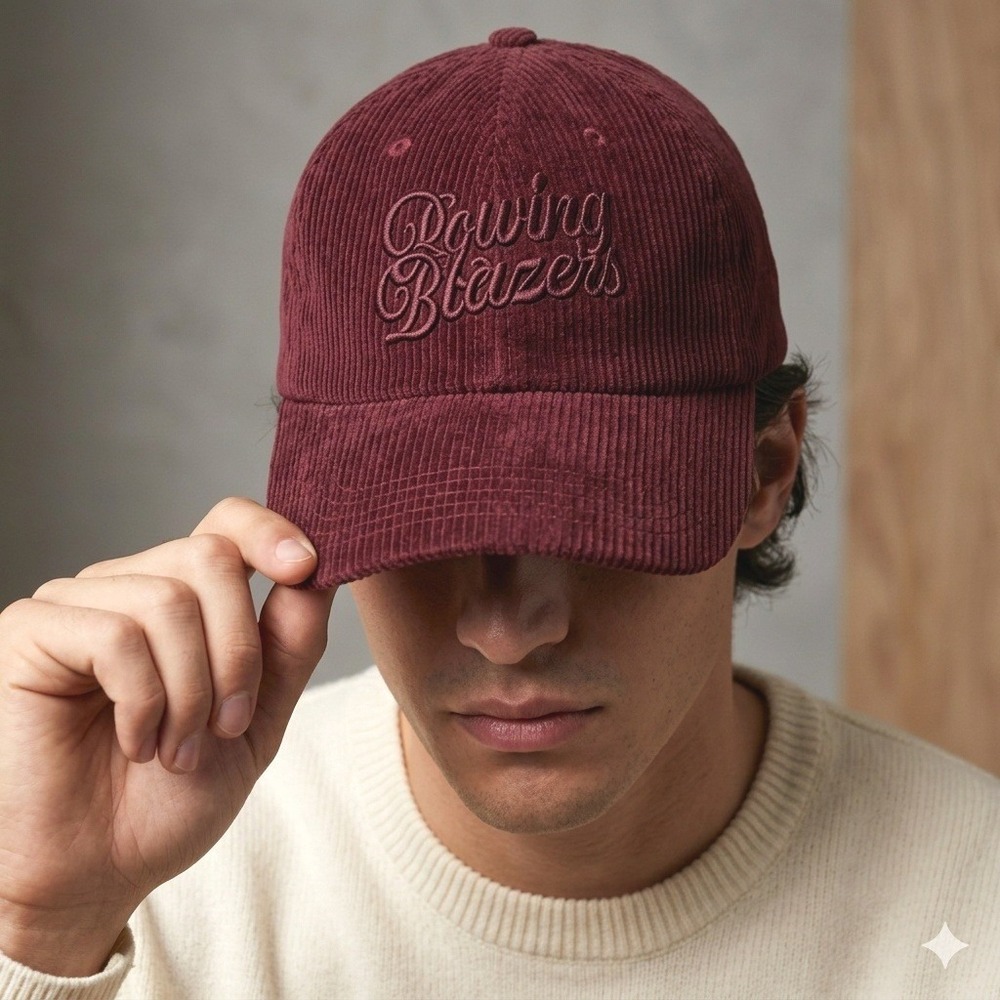 Rowing Blazers Burgundy Corduroy Embroidered Dad Hat Cap Adjustable Preppy